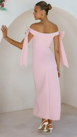 SASHA (BNE) Dresses|Maxi^Zylah Off Shoulder Midi Dress - Pink