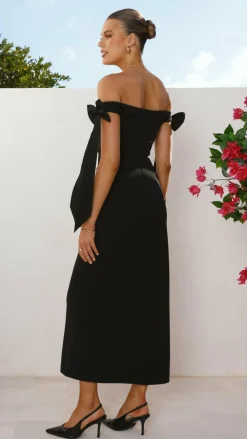 SASHA (BNE) Dresses|Maxi^Zylah Off Shoulder Midi Dress - Black