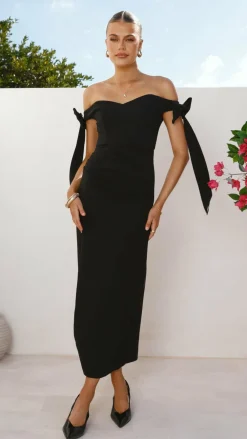 SASHA (BNE) Dresses|Maxi^Zylah Off Shoulder Midi Dress - Black