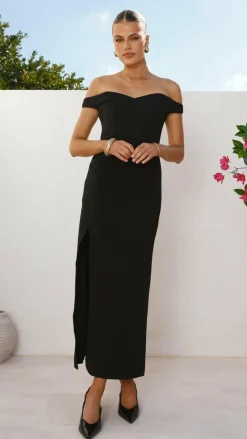 SASHA (BNE) Dresses|Maxi^Zylah Off Shoulder Midi Dress - Black